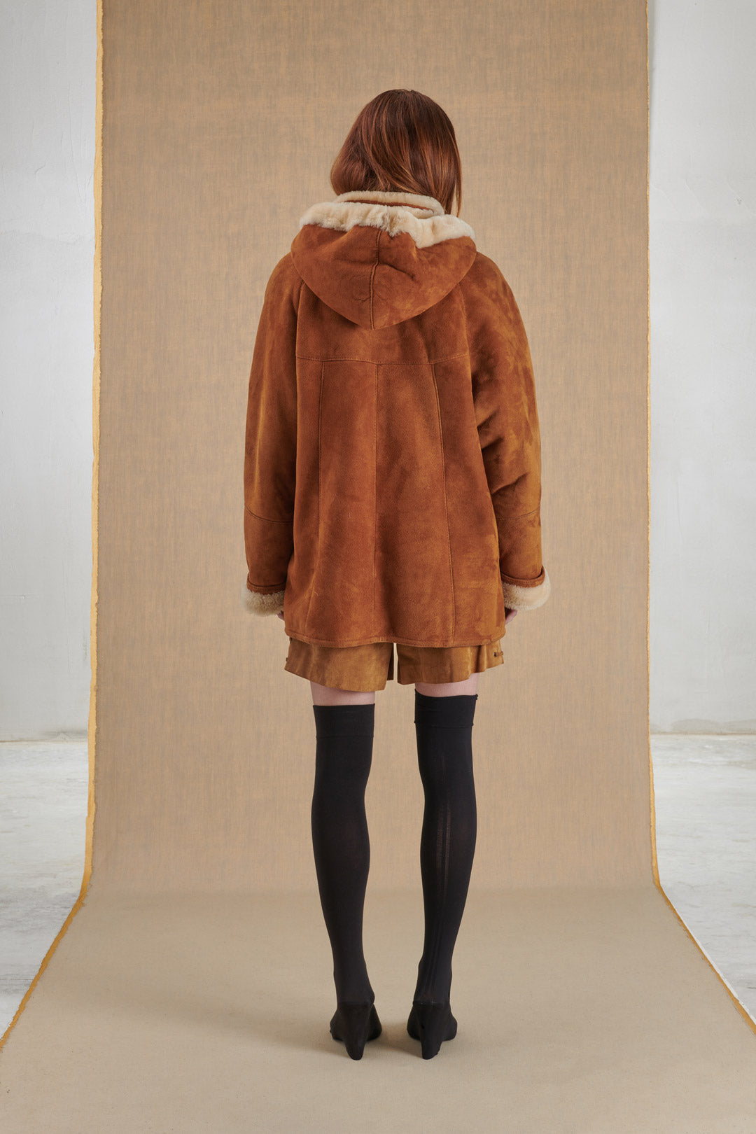 GENUINE LEATHER SHEEPSKIN WITH HOOD