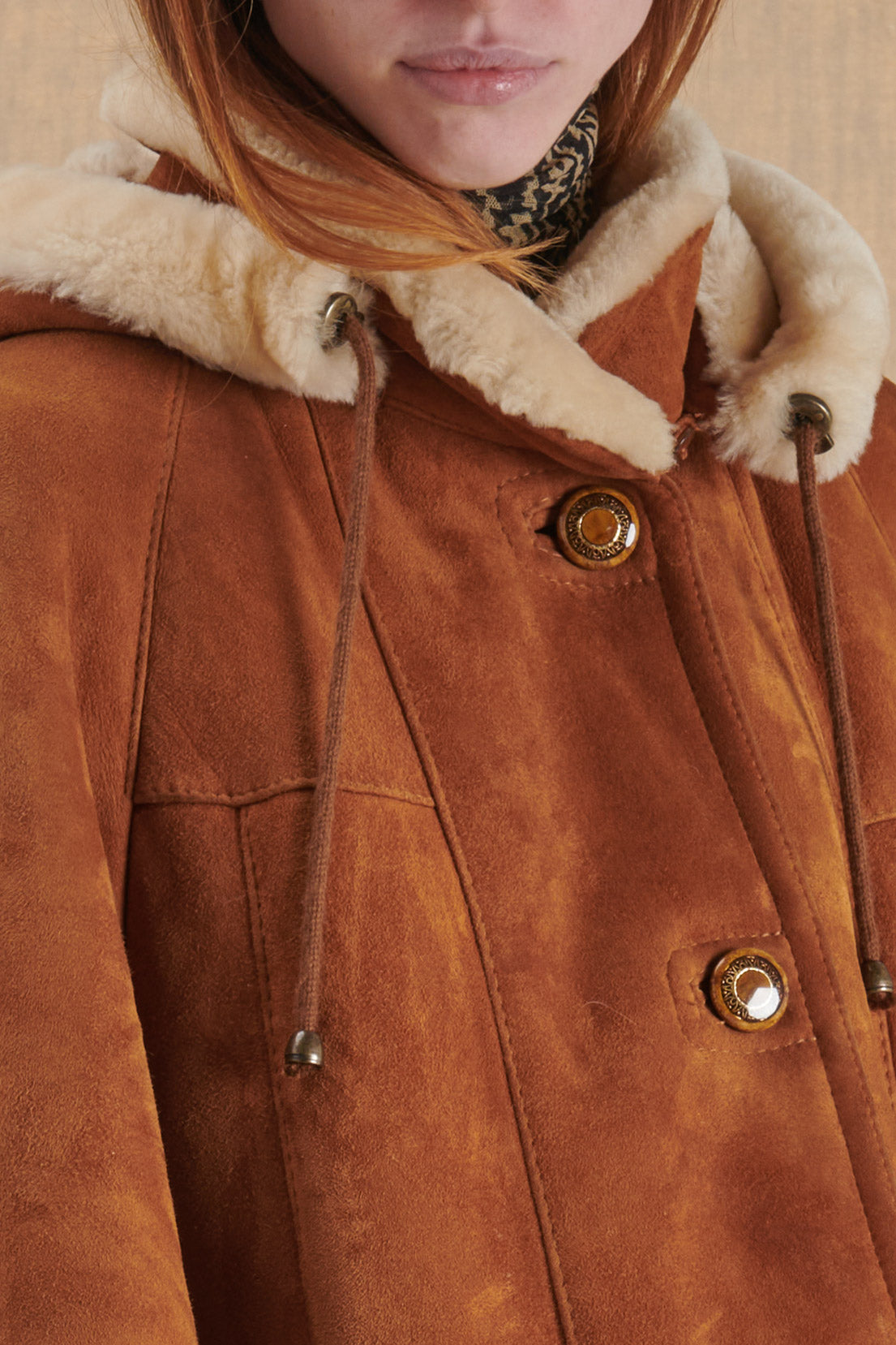 GENUINE LEATHER SHEEPSKIN WITH HOOD