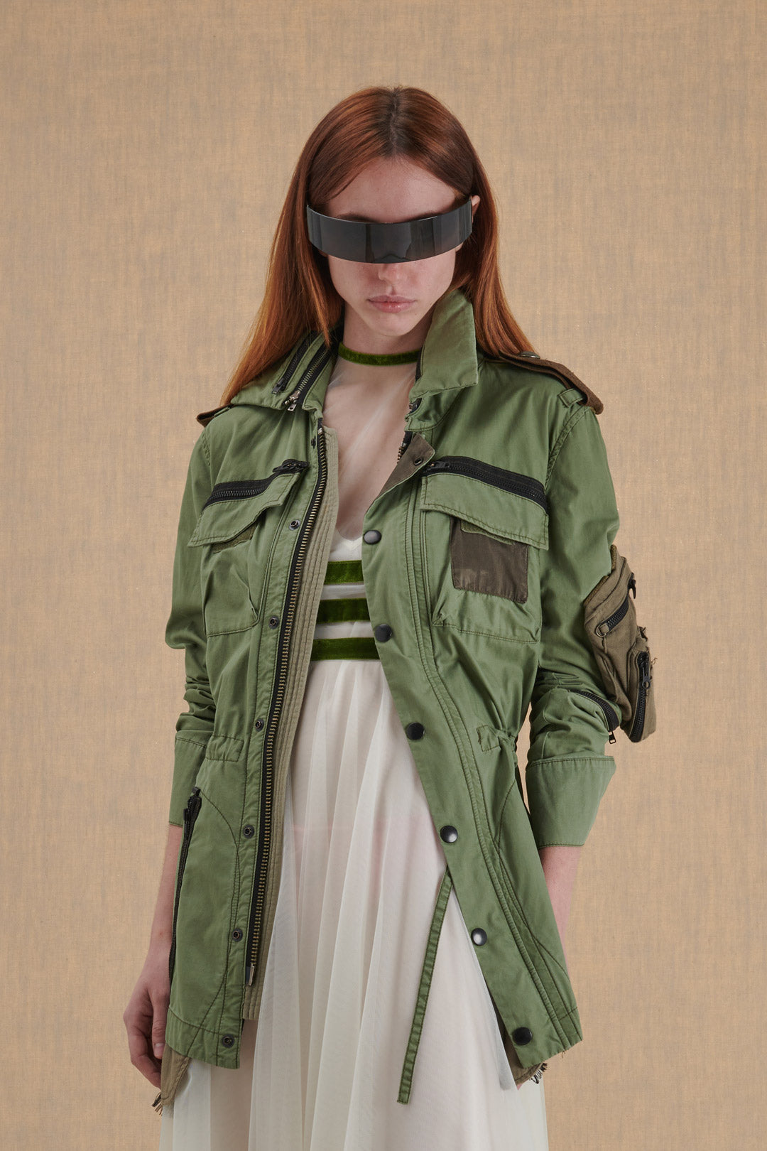 MILITARY STYLE JACKET WITH POCKETS 