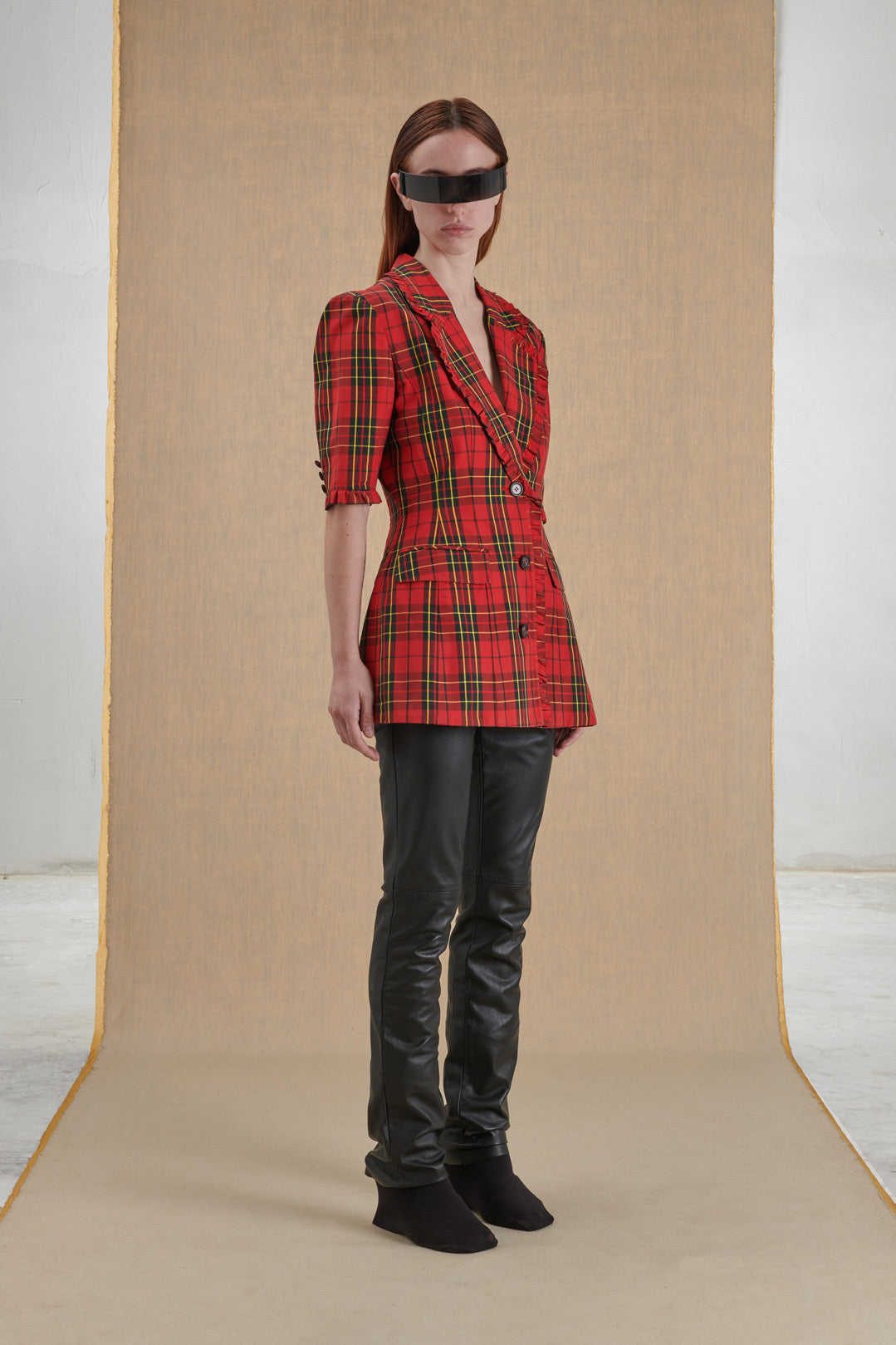 GIACCA IN TARTAN ROSSO