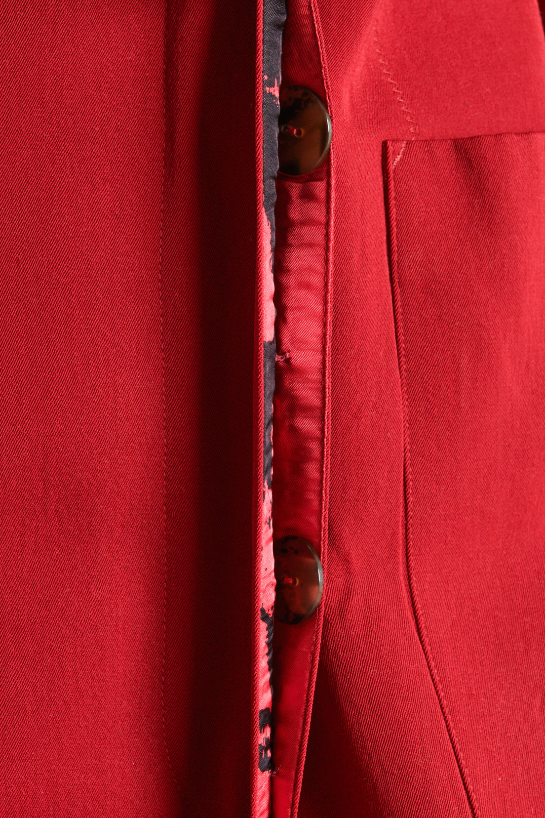 RED JACKET WITH PRINTED SKELETON LINING