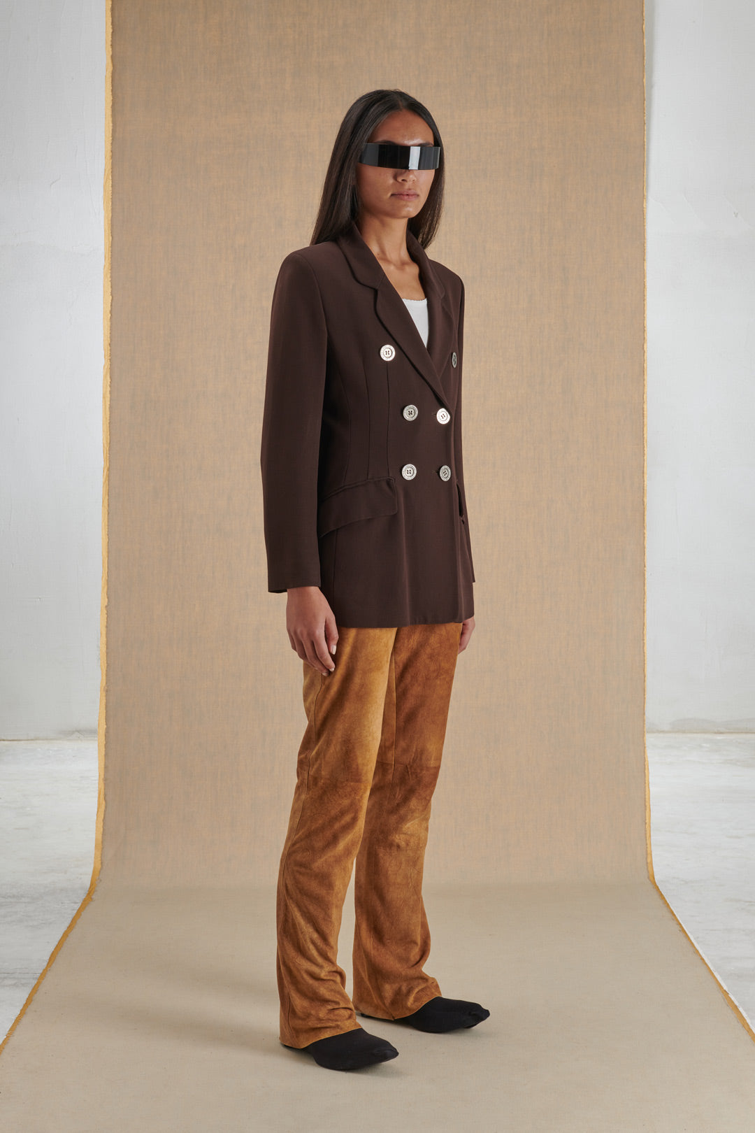 COFFEE COLOR JACKET BY MOSCHINO CHEAP&CHIC