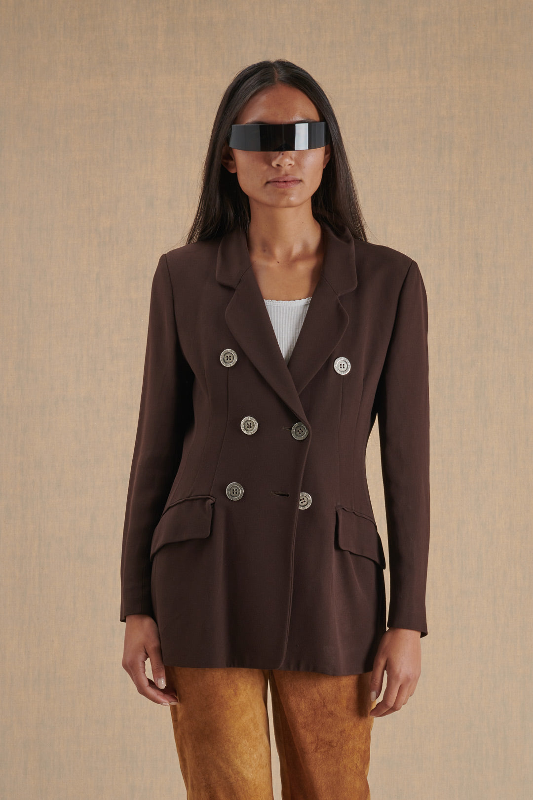 COFFEE COLOR JACKET BY MOSCHINO CHEAP&CHIC