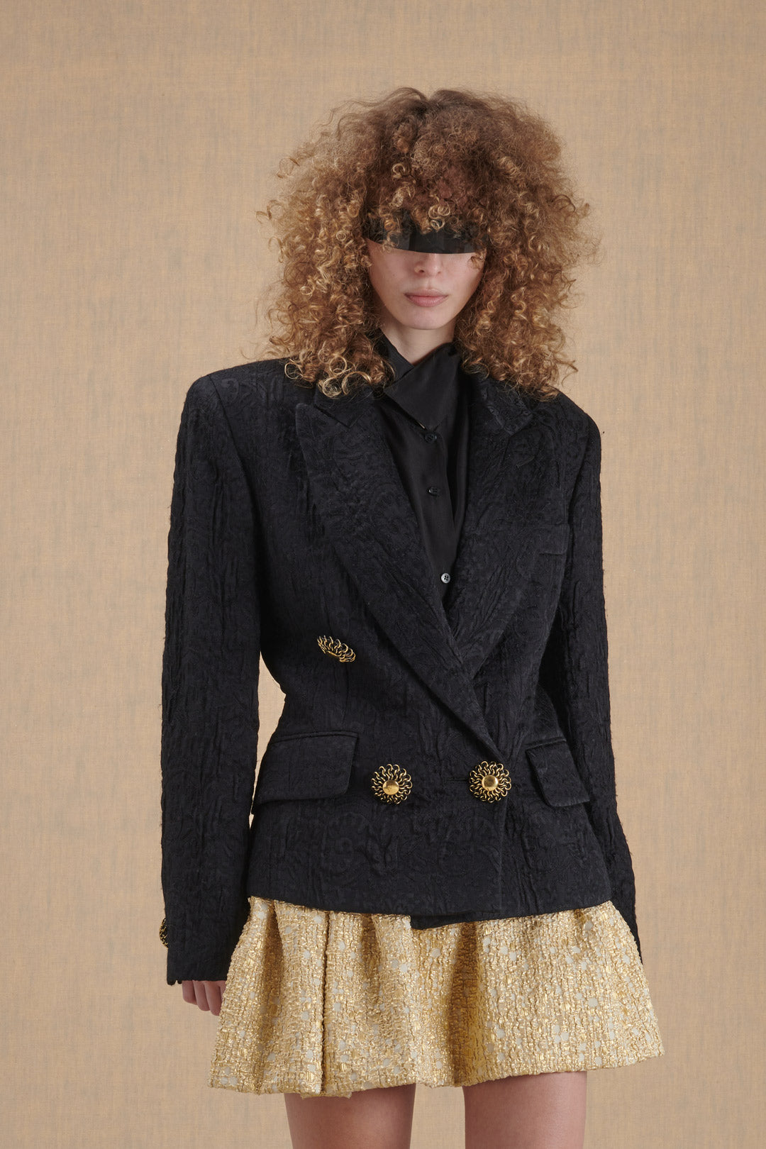 BLACK JACKET WITH MOSCHINO COUTURE JEWEL BUTTONS