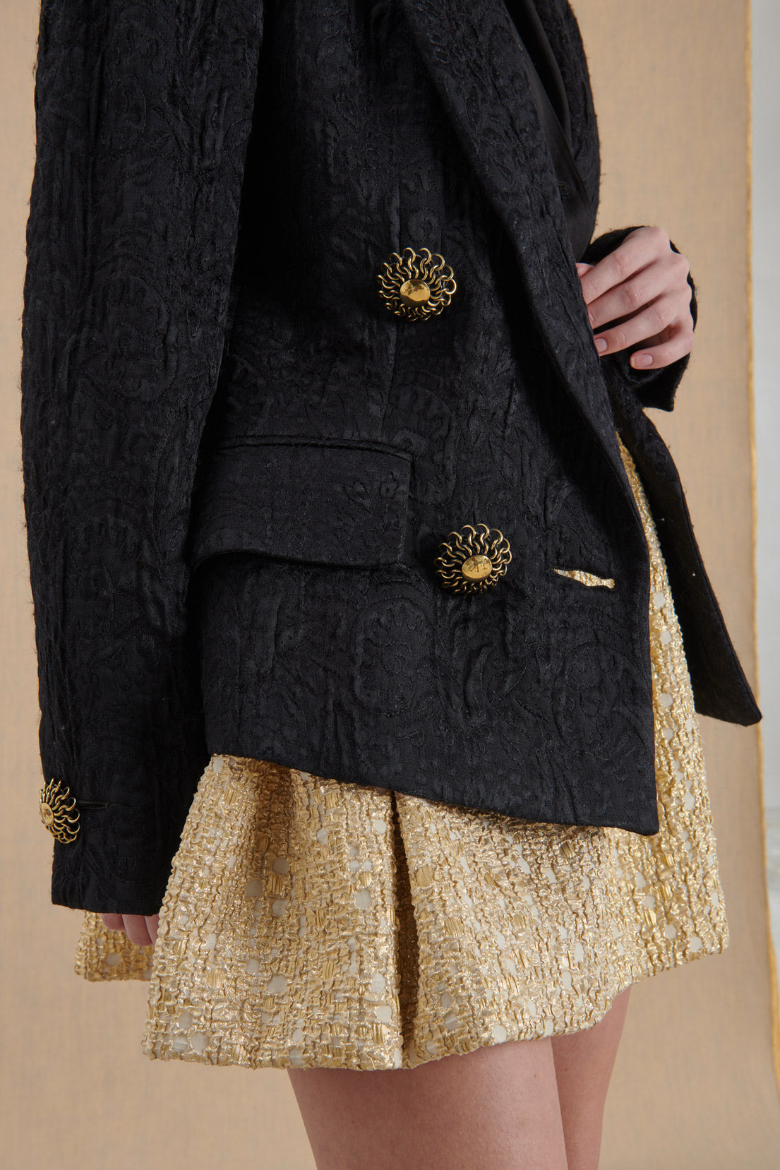 BLACK JACKET WITH MOSCHINO COUTURE JEWEL BUTTONS