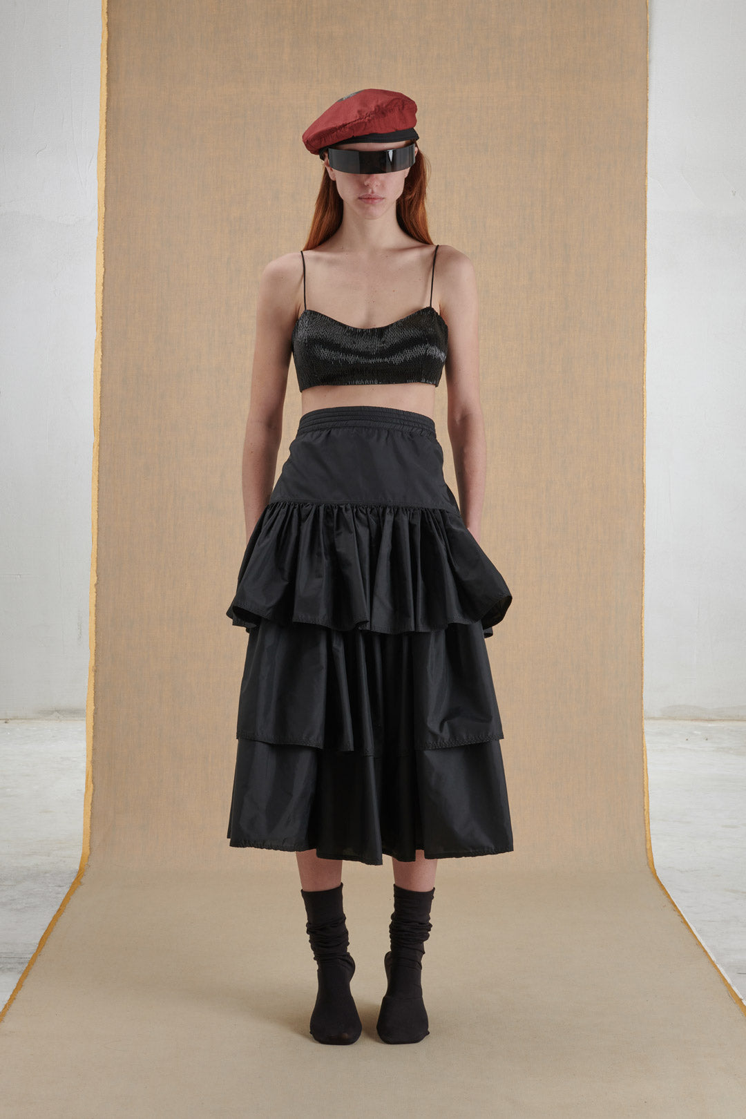 GAULTIER JUNIOR BLACK GATHERED SKIRT/DRESS