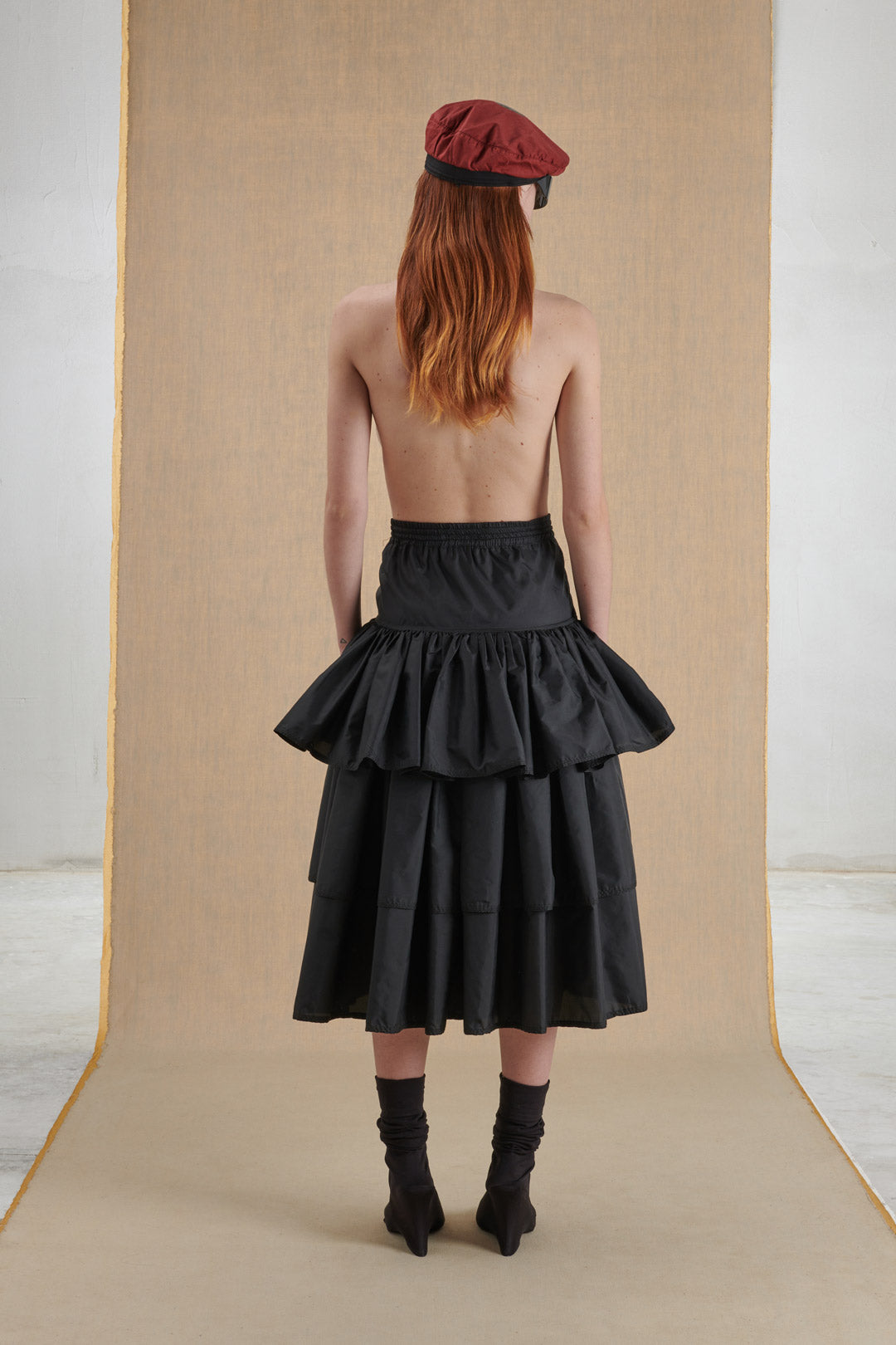 GAULTIER JUNIOR BLACK GATHERED SKIRT/DRESS