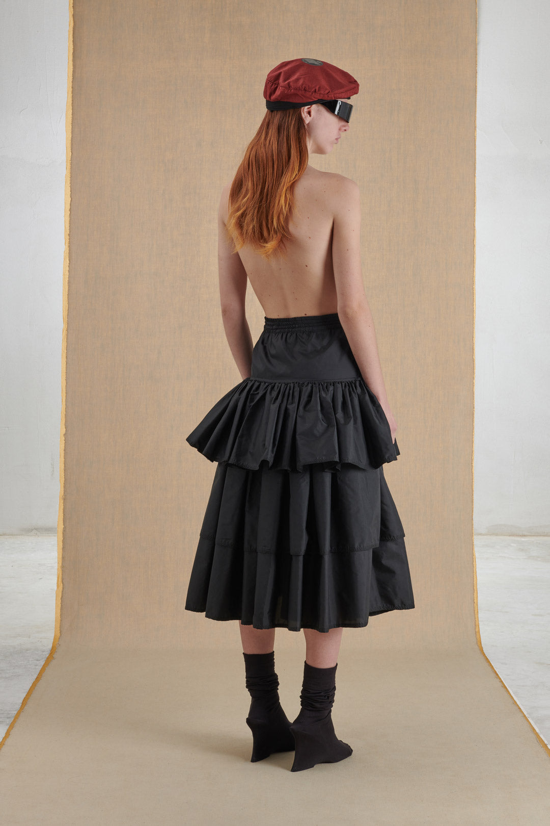 GAULTIER JUNIOR BLACK GATHERED SKIRT/DRESS