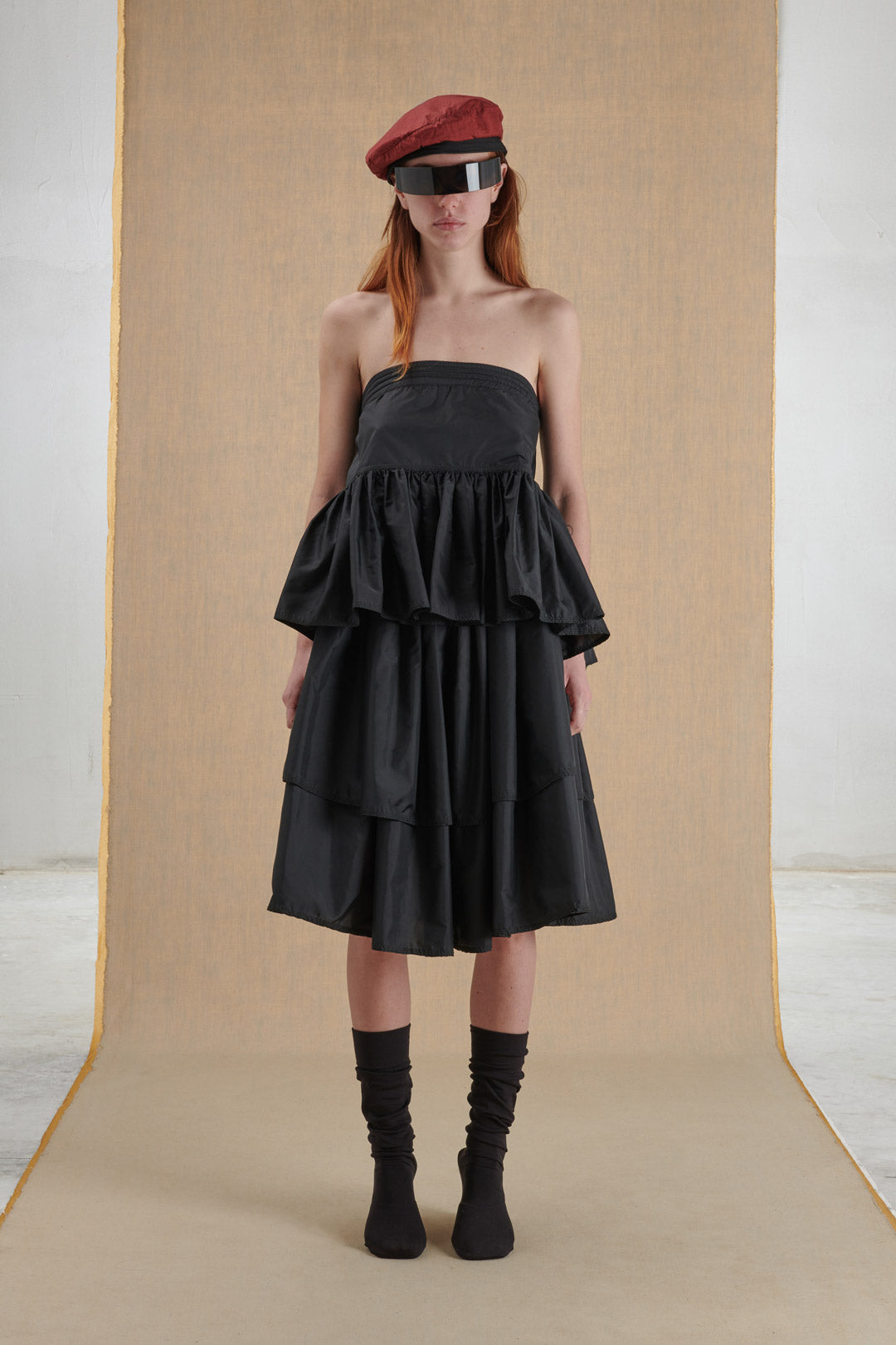 GAULTIER JUNIOR BLACK GATHERED SKIRT/DRESS