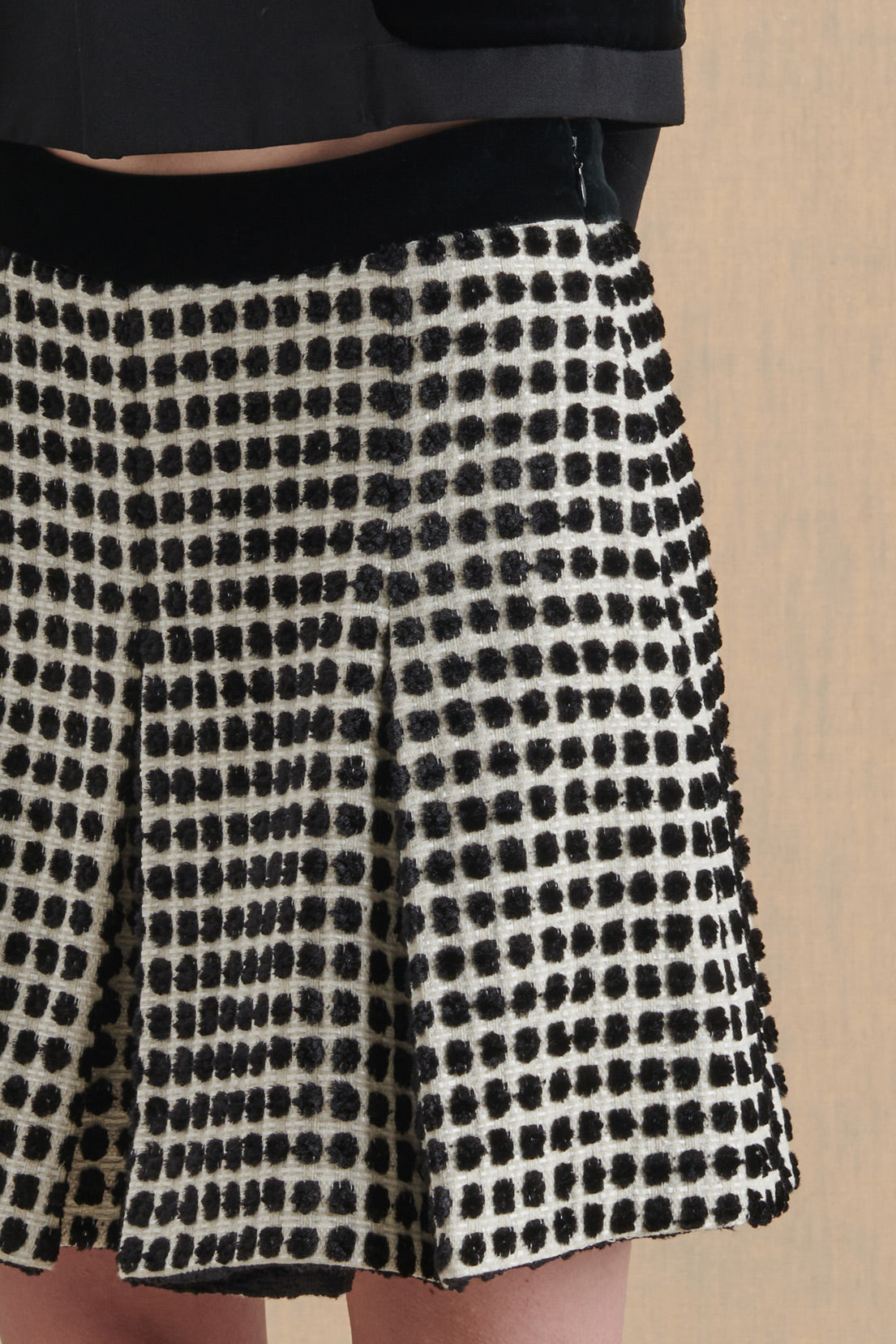 BLACK AND WHITE MINI SKIRT TROUSERS