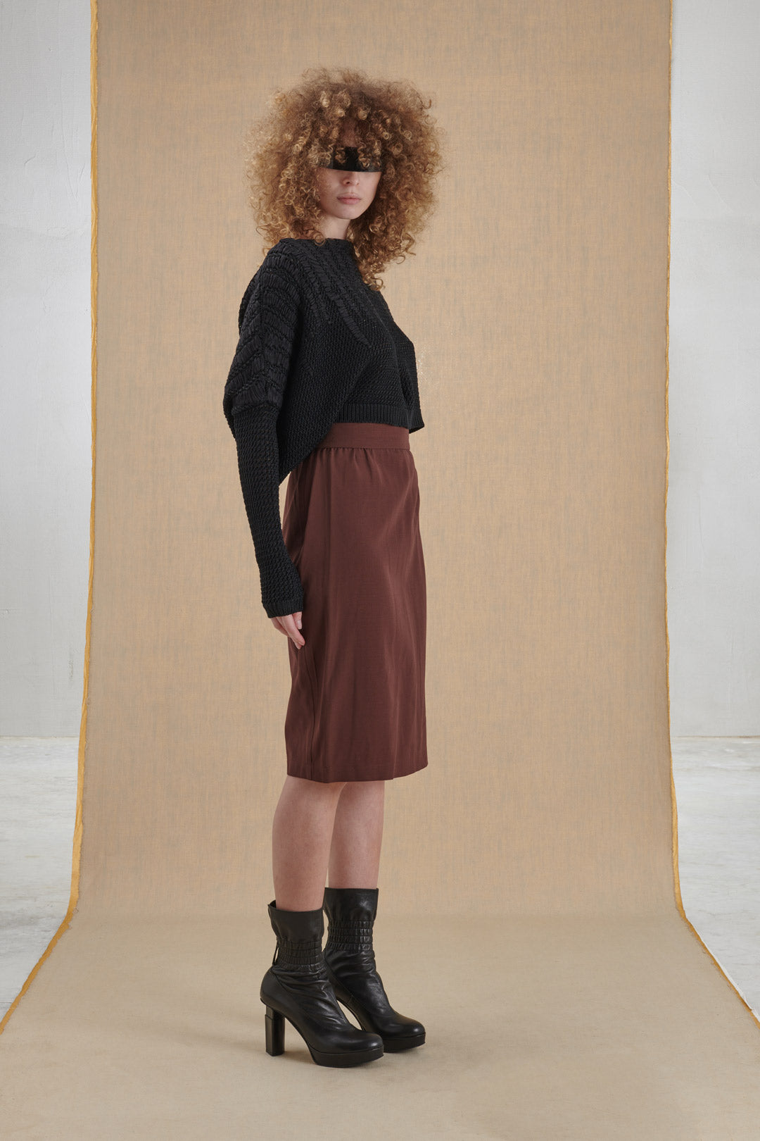 BROWN PENCIL SKIRT