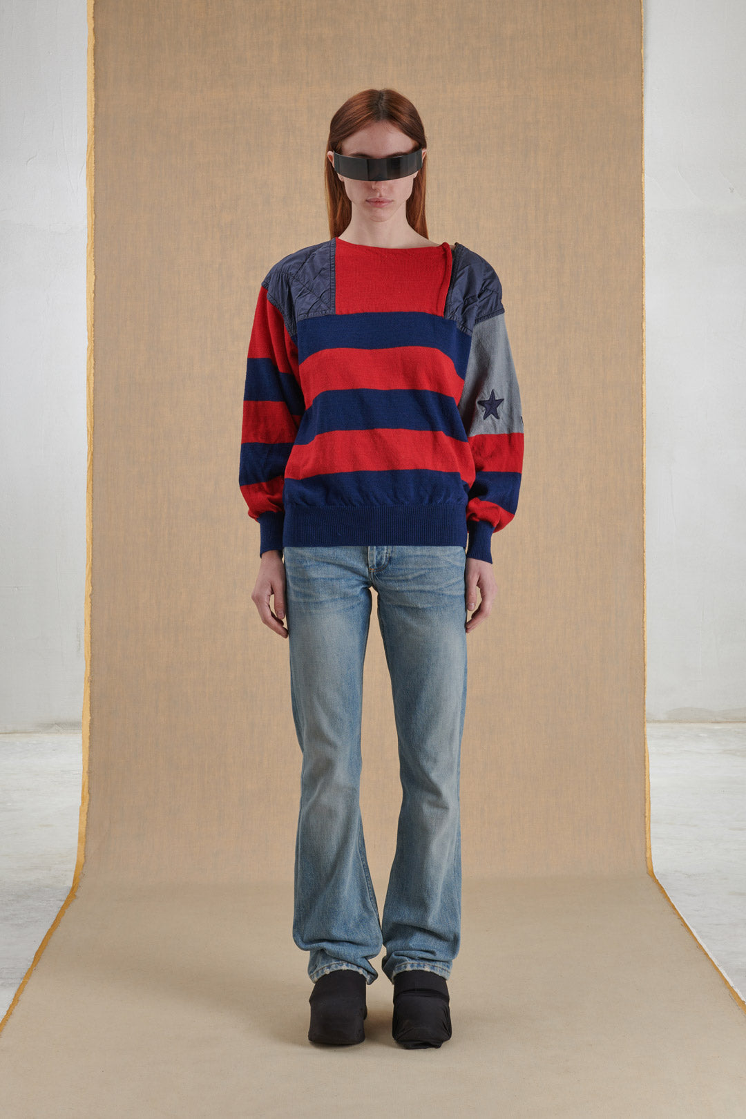 RUGBY-STYLE STRIPED SWEATER WITH SIDE ZIPPER