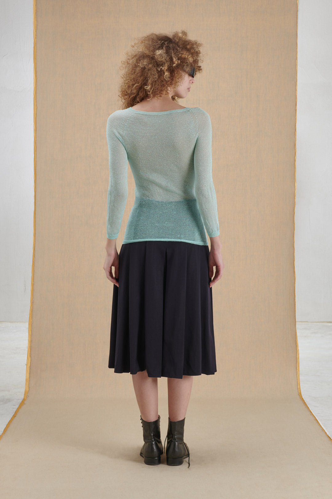 MAGLIA IN LUREX AZZURRA