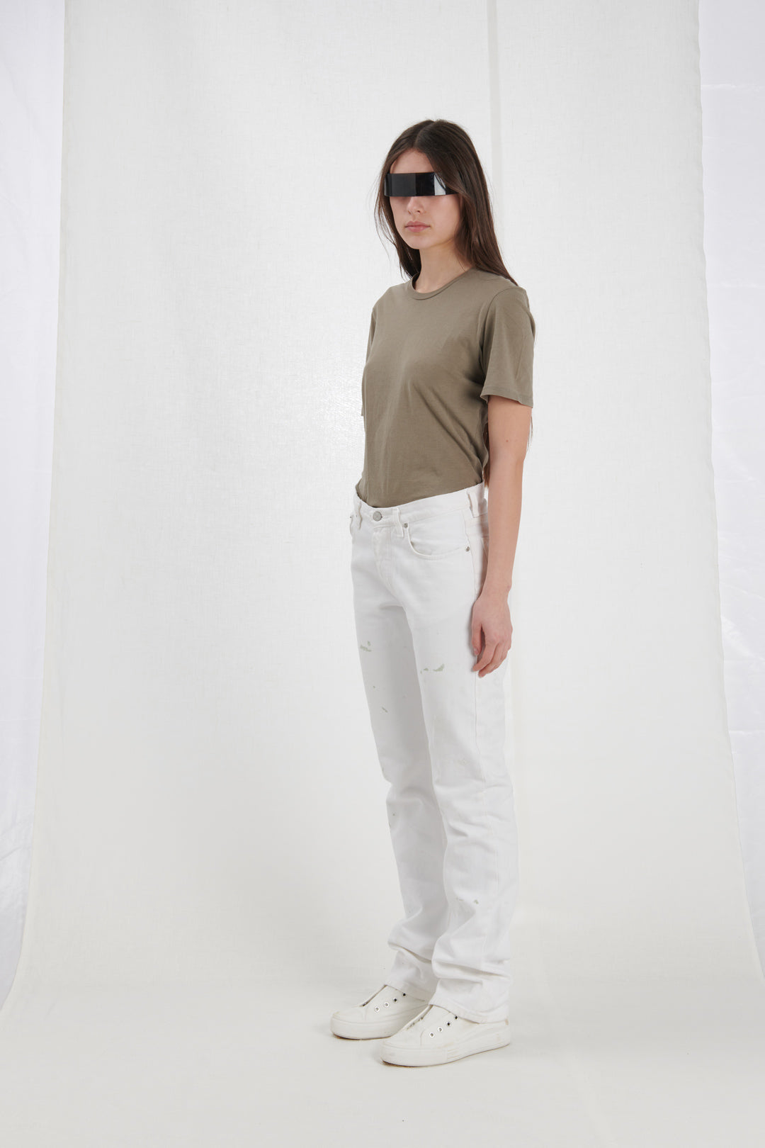 JEANS BIANCO CON MACCHIE DI VERNICE