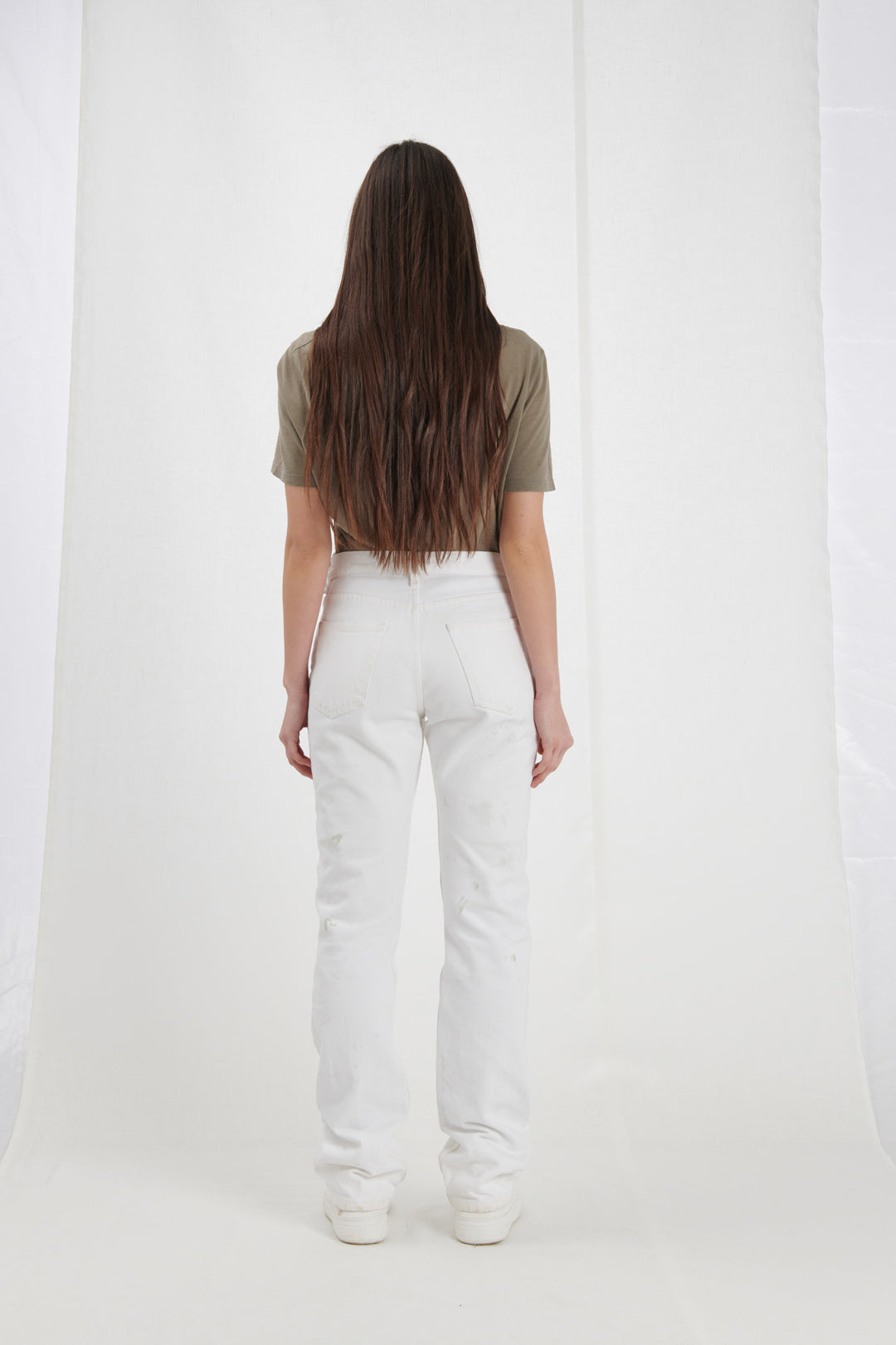 JEANS BIANCO CON MACCHIE DI VERNICE