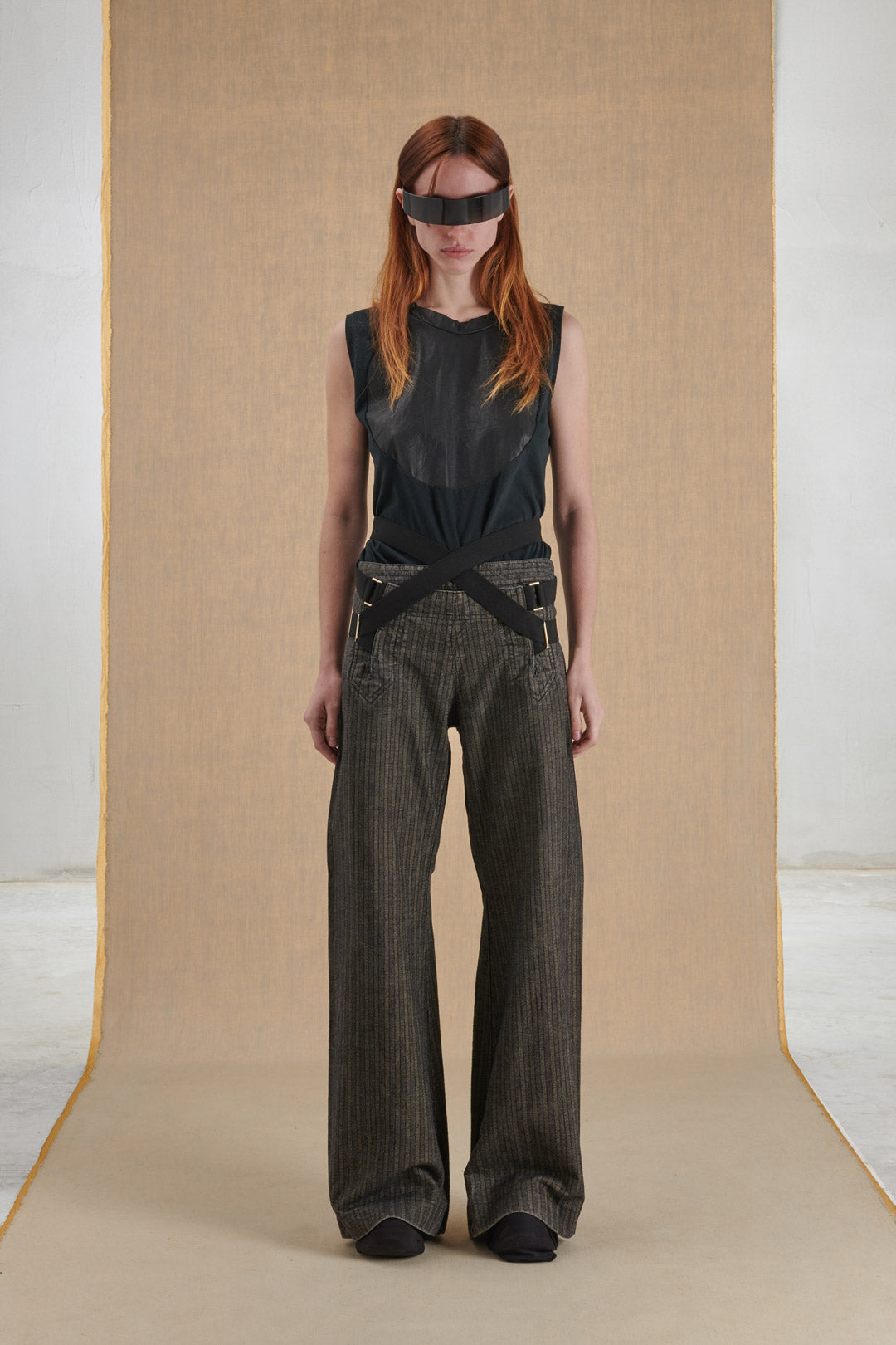 HERRINGBONE TROUSERS WITH BRACES