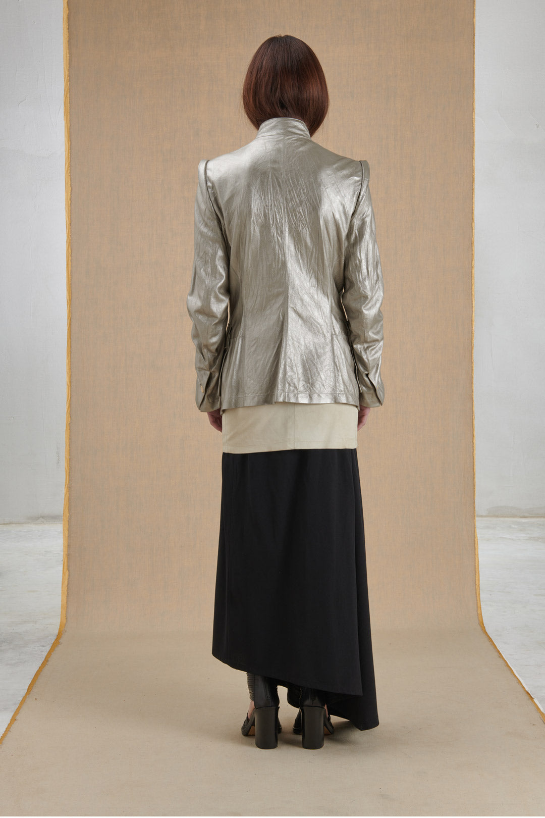 Giacca in pelle silver ANN DEMEULEMEESTER