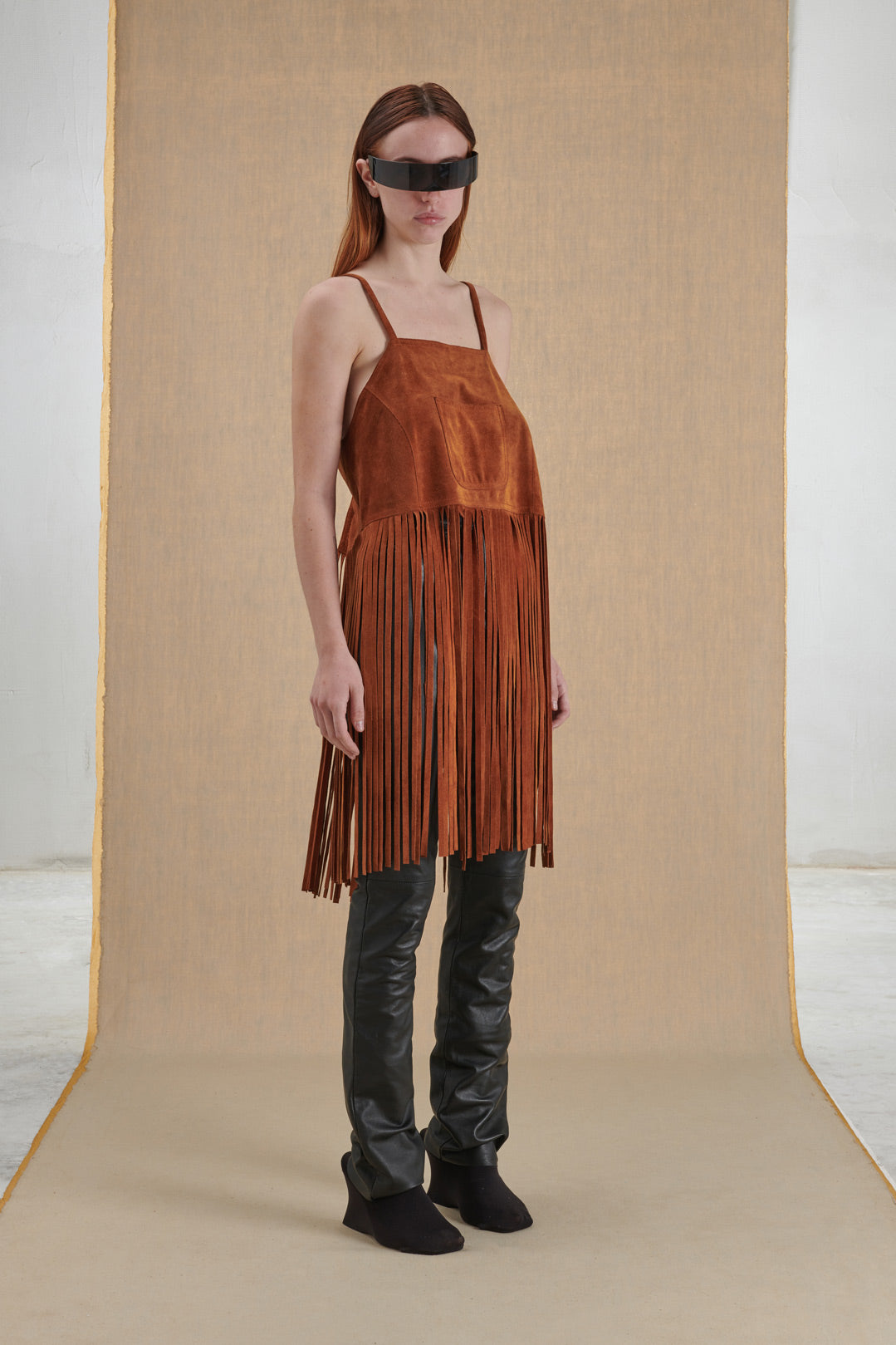 SUEDE TOP WITH FRINGES