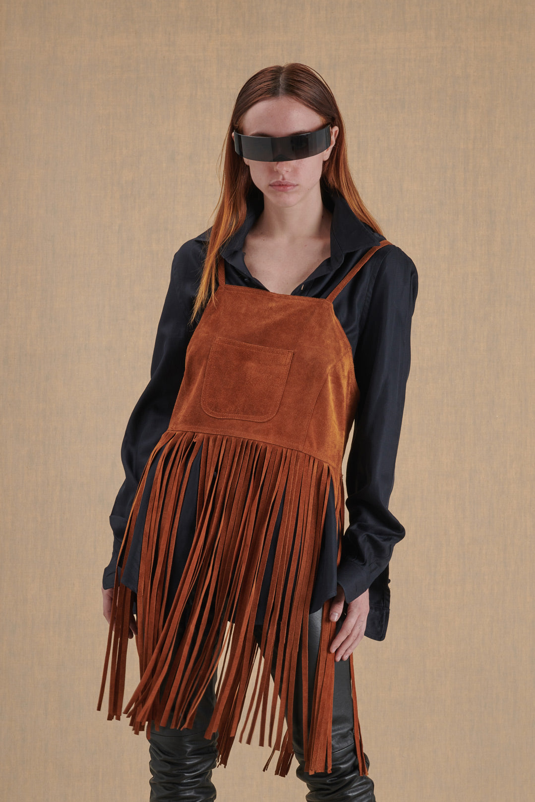 SUEDE TOP WITH FRINGES